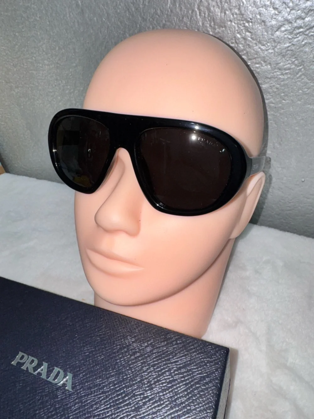 Prada Black Gloss Aviator Sunglasses - Picture 15 of 17